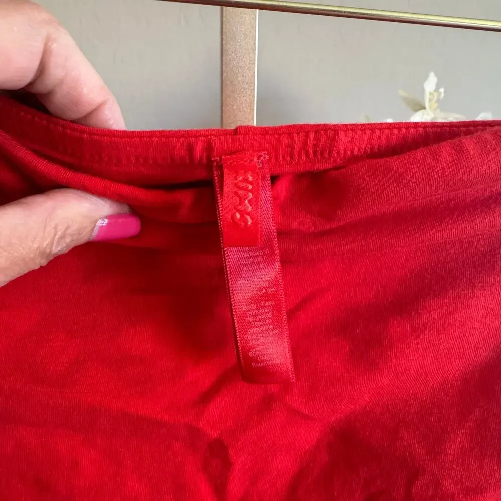 SKIMS Cotton Jersey Tube Top Ruby Red Medium - Picture 6 of 9